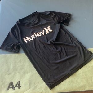Hurley Classic Black Tee with White Logo, Nike DriFit